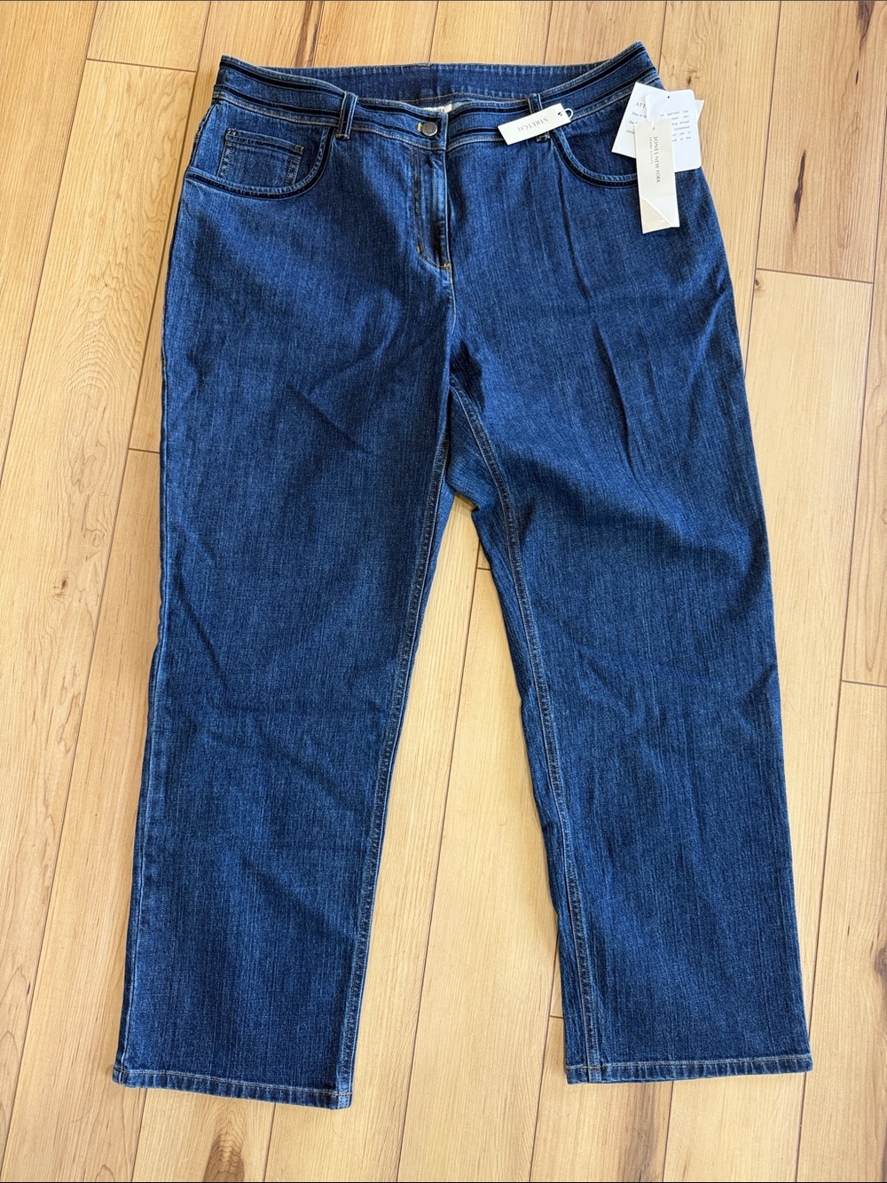 Jones New York Dark Blue Straight-Leg Sport Woman’s Jeans 16 Stretch -